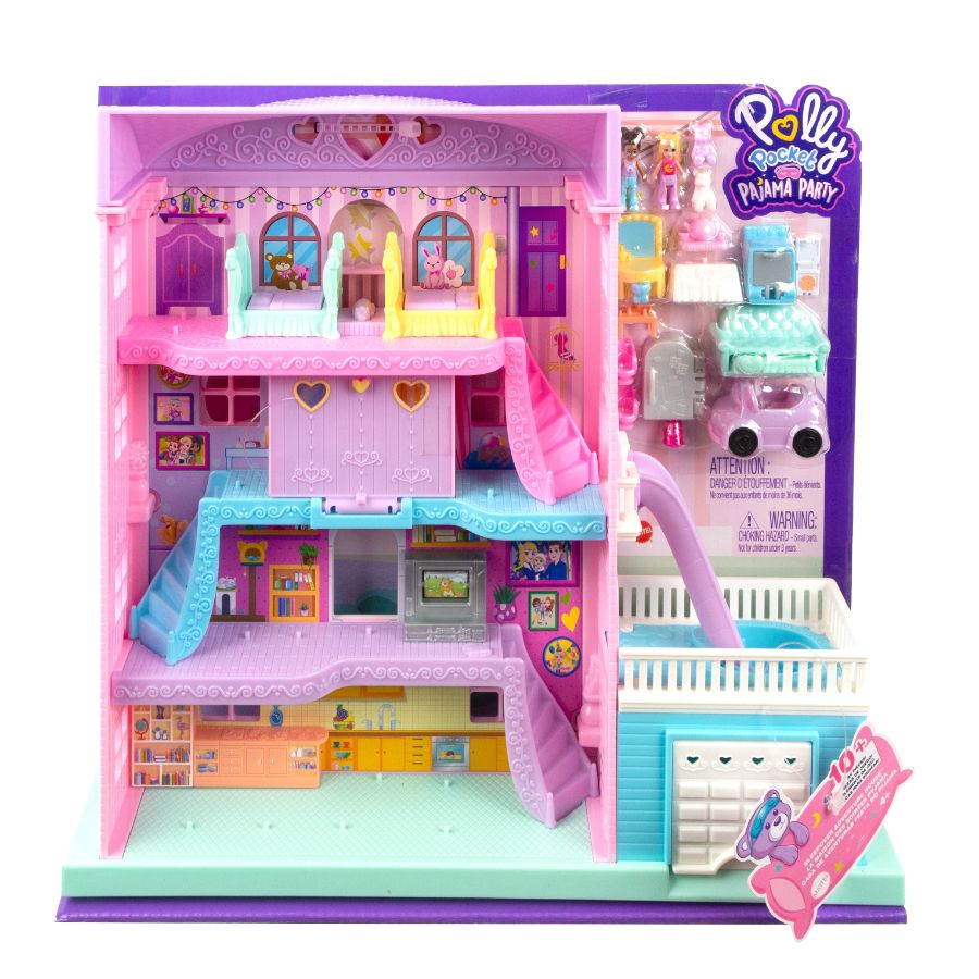 Polly Pocket Pajama Party Sleepover Adventure House Playset | Dolls ...